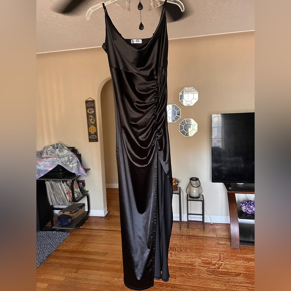 Elegant Black Silk Gown